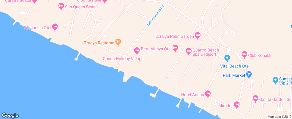 Отель Ganita Holiday Village на карте Турции