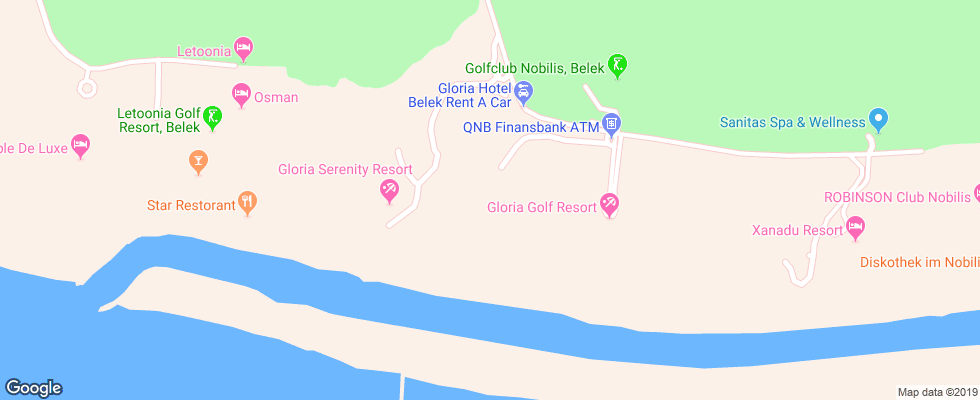 Отель Gloria Serenity Resort на карте Турции