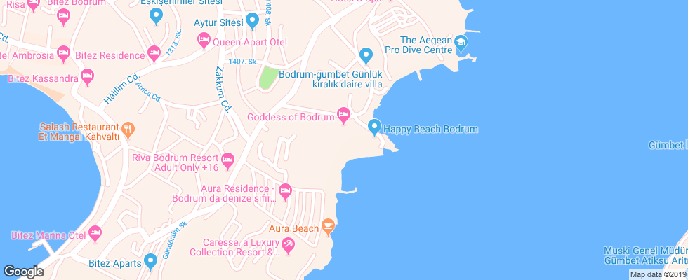 Отель Goddess Of Bodrum Isis Hotel на карте Турции