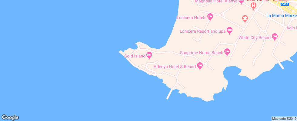 Отель Gold Island на карте Турции