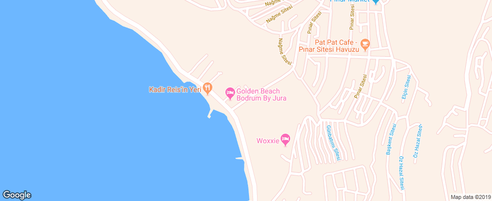 Отель Golden Beach Bodrum на карте Турции