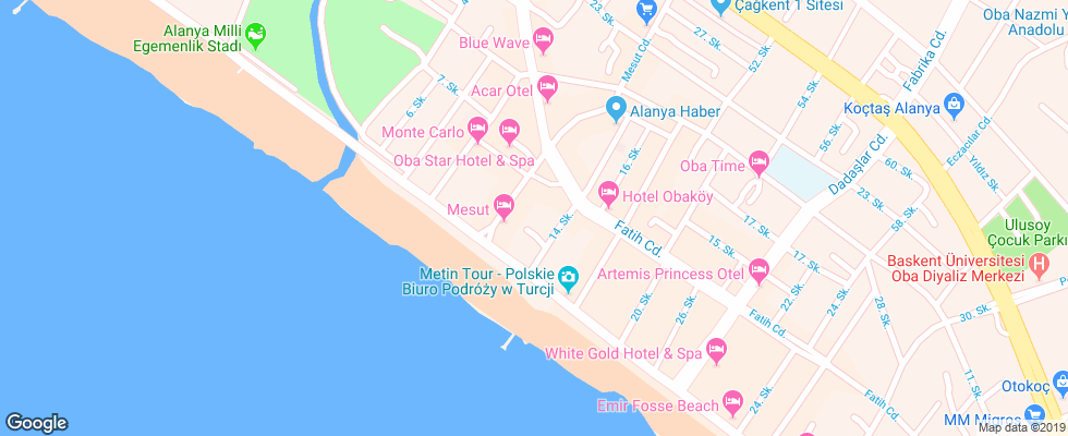 Отель Grand Atilla на карте Турции
