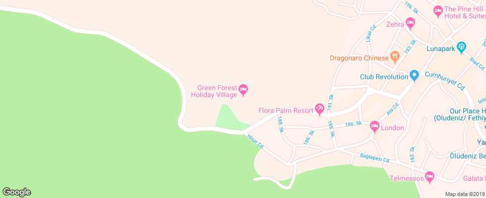 Отель Green Forest Holiday Village на карте Турции
