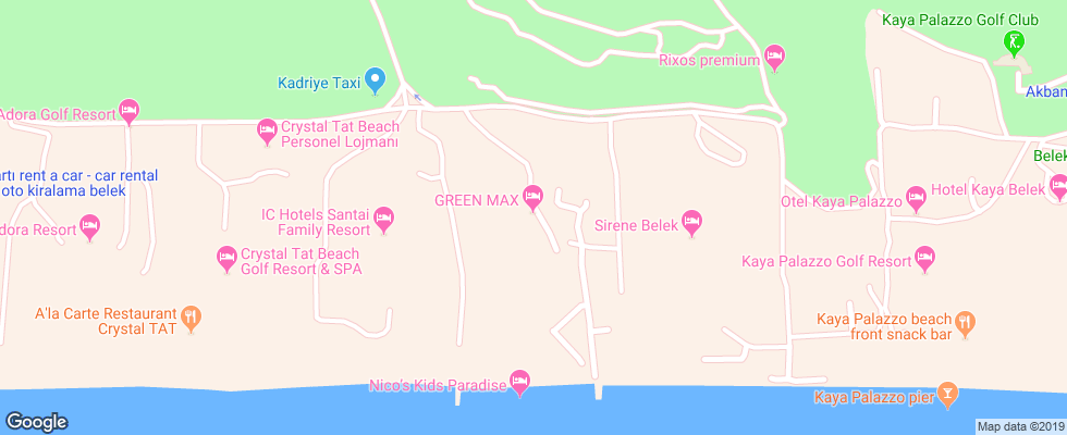 Отель Green Max на карте Турции