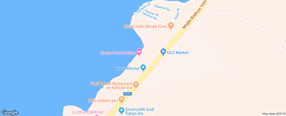 Отель Greenport Hotel Bodrum на карте Турции