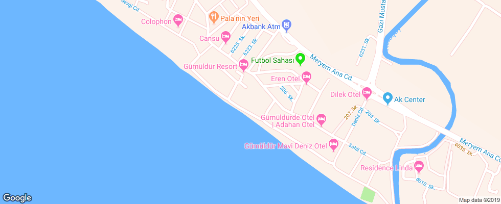 Отель Gumuldur Resort на карте Турции