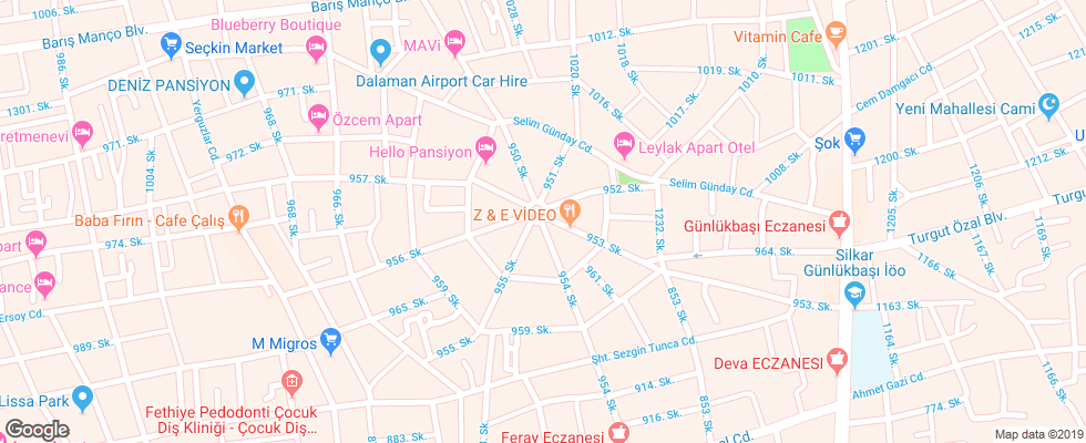 Отель Gunes на карте Турции