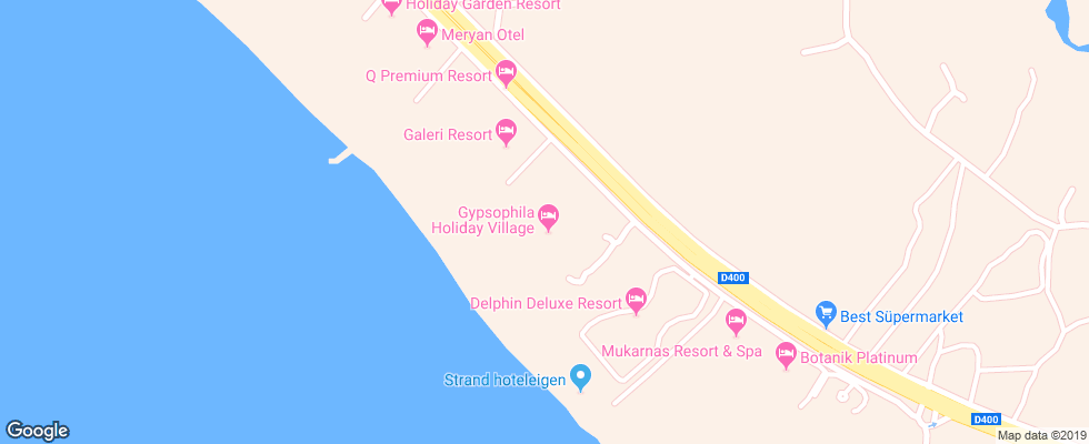 Отель Gypsophila Holiday Village на карте Турции