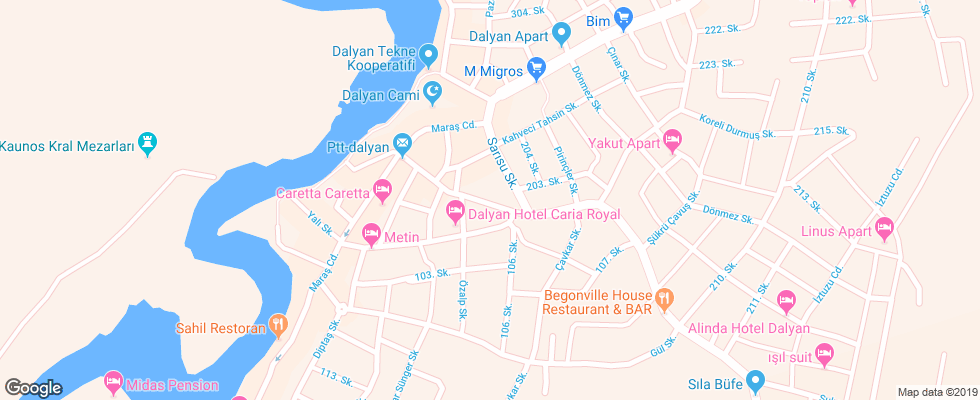 Отель Han Dalyan на карте Турции
