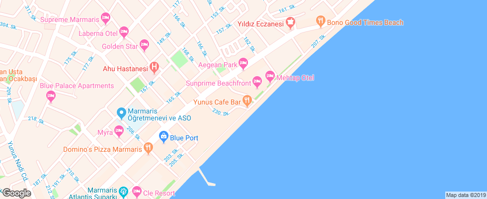 Отель Hawaii Hotel на карте Турции