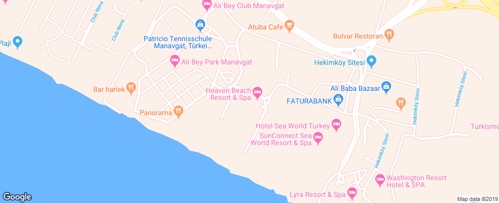 Отель Heaven Beach Resort & Spa на карте Турции