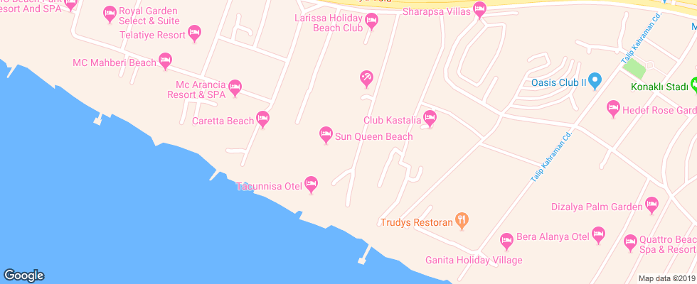 Отель Hedef Beach Resort Hotel & Spa на карте Турции