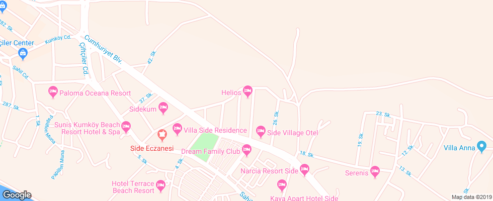 Отель Helios на карте Турции