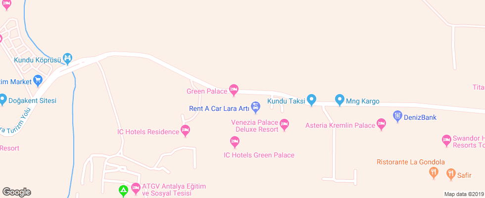 Отель Ic Green Palace на карте Турции