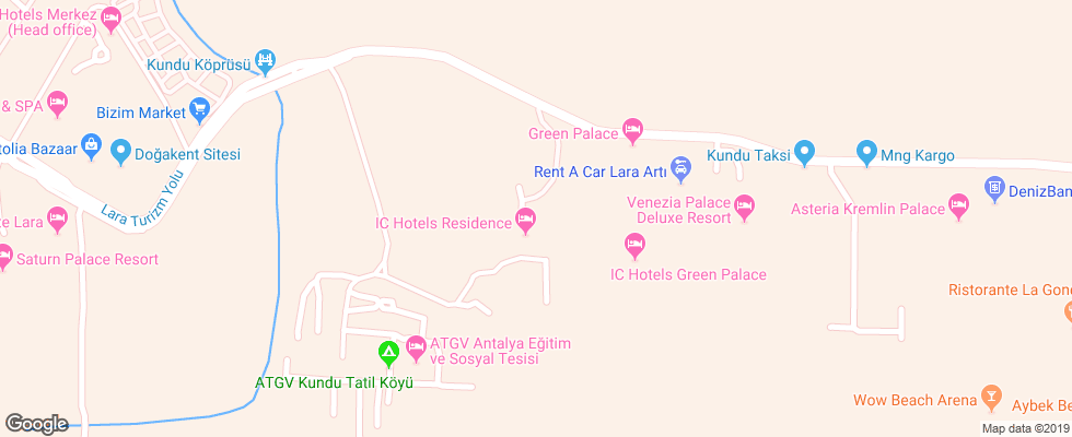 Отель Ic Hotels Residence на карте Турции