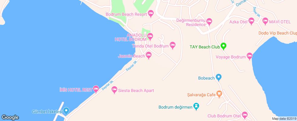 Отель Jasmin Beach Apt на карте Турции