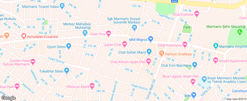 Отель Julian Marmaris на карте Турции