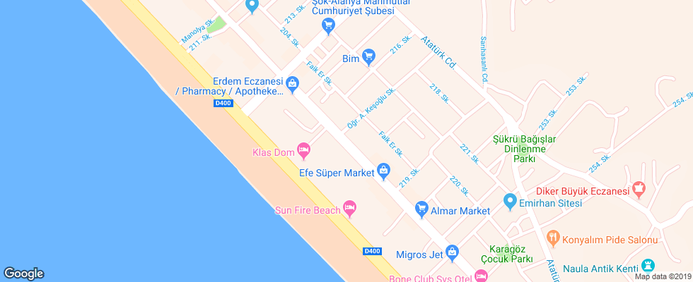 Отель Klas Boutique Hotel на карте Турции