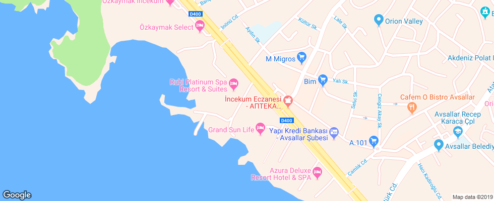 Отель Kolibri на карте Турции