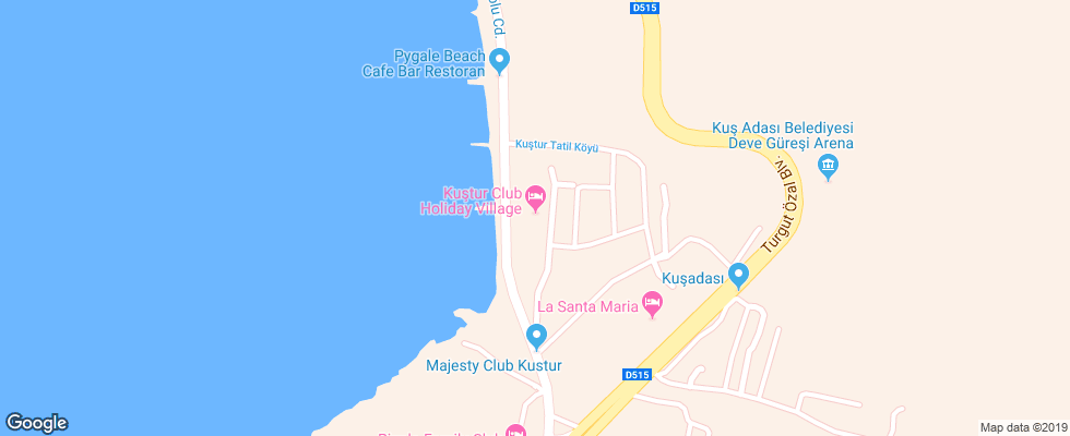 Отель Kustur Club Holiday Village на карте Турции