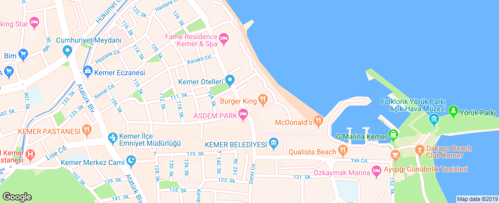 Отель Lancora Beach Hotel на карте Турции
