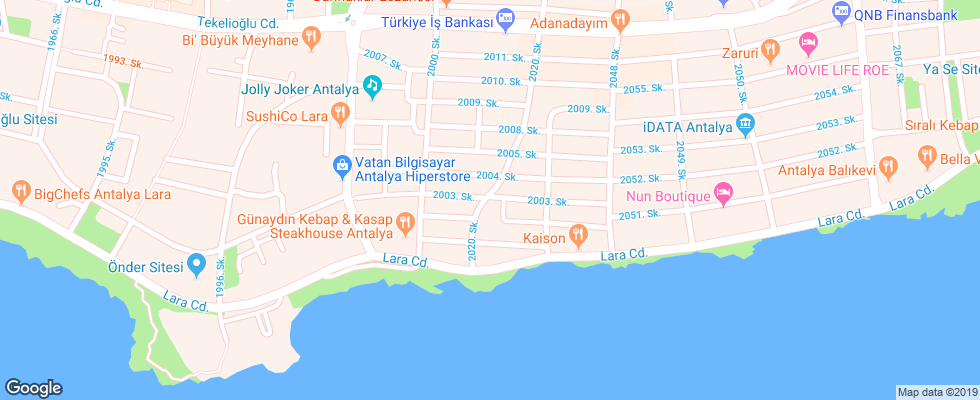 Отель Lara City на карте Турции