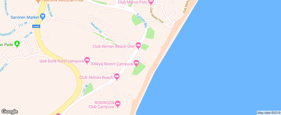 Отель Larissa Club Akman Park на карте Турции