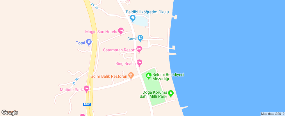 Отель Larissa Mare Beach на карте Турции