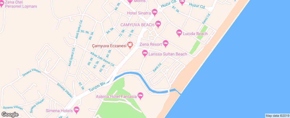Отель Larissa Sultans Beach на карте Турции