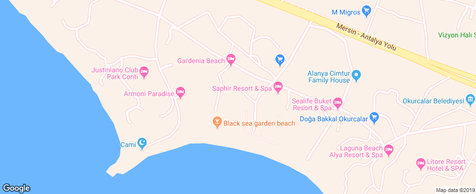 Отель Lycus Beach на карте Турции