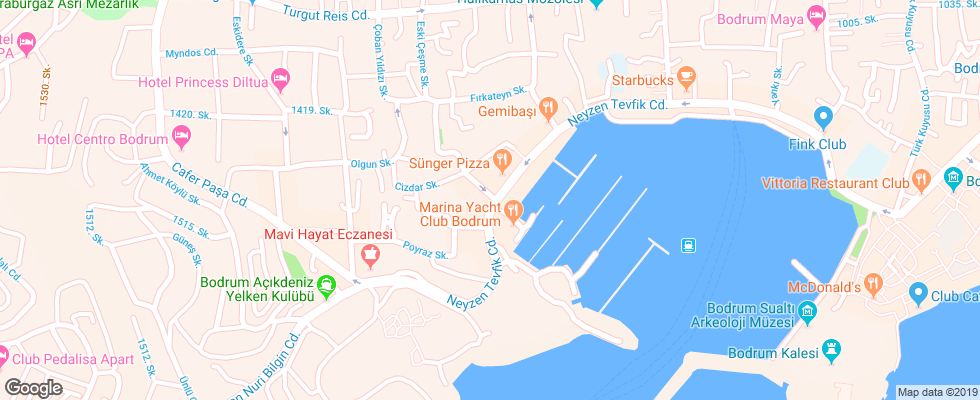 Отель Marina Vista Bodrum на карте Турции