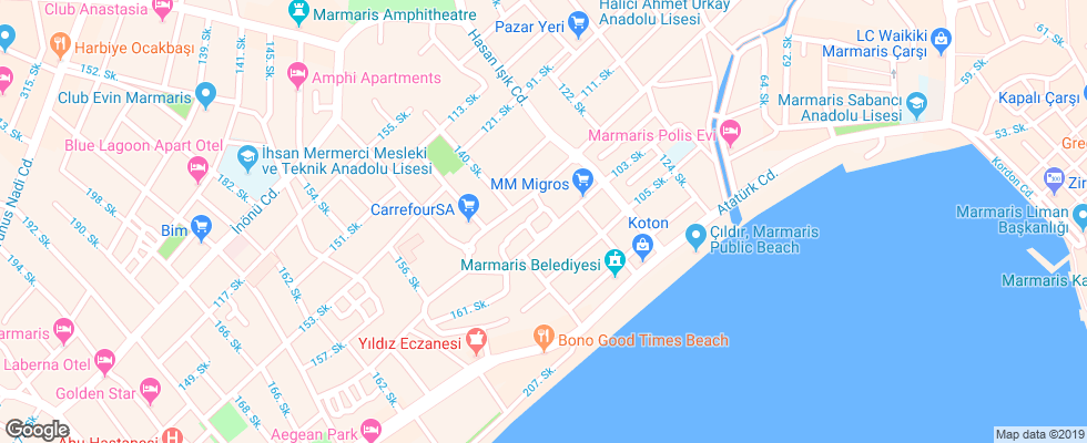 Отель Marmaris Sea Center на карте Турции