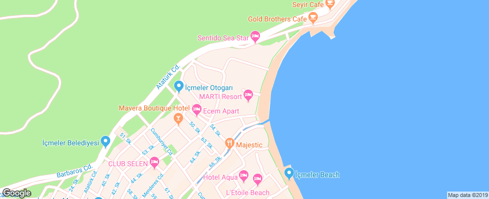 Отель Marti Resort на карте Турции