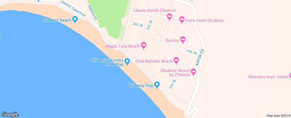 Отель Mavruka Olu Deniz на карте Турции