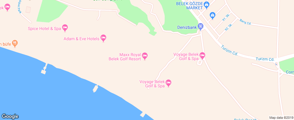 Отель Maxx Royal Belek Golf & Spa на карте Турции