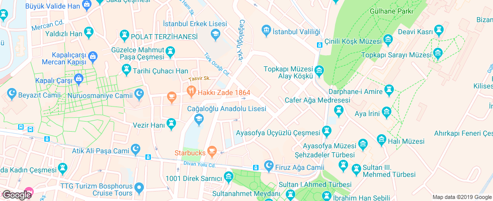 Отель Meddusa Hotel на карте Турции