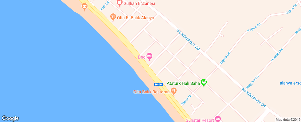Отель Mikado Beach на карте Турции
