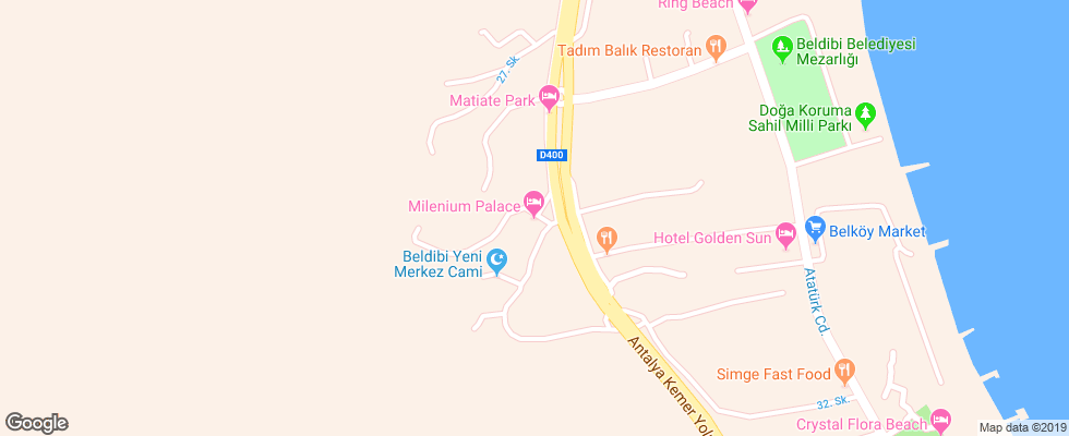 Отель Millenium Palace на карте Турции
