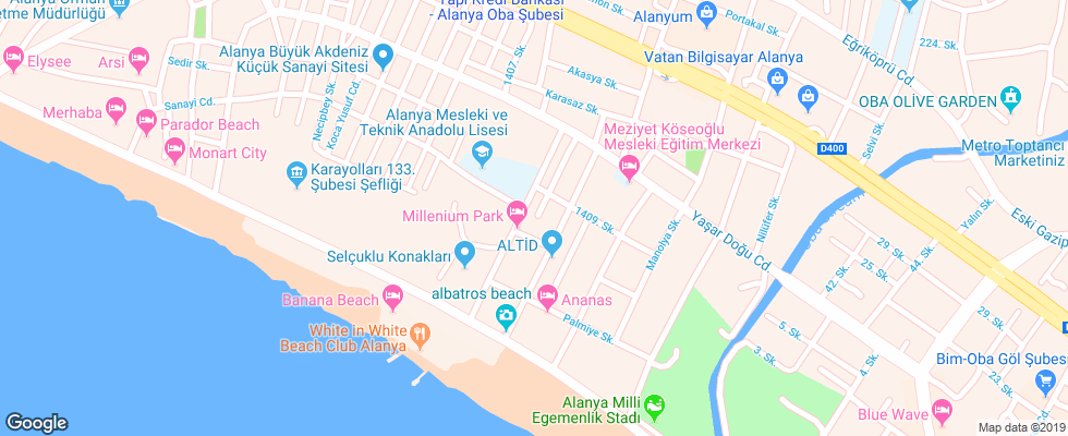 Отель Millennium Park Hotel на карте Турции