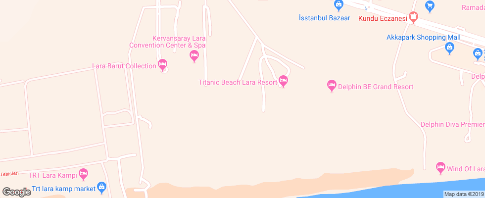 Отель Miracle Resort на карте Турции
