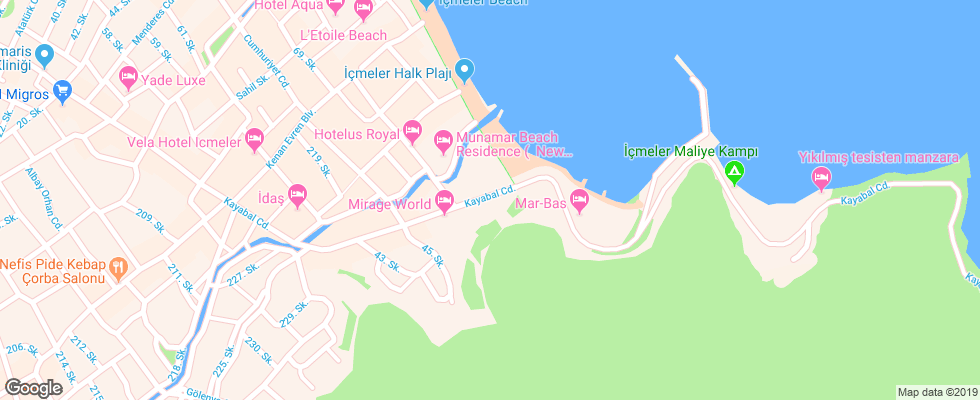 Отель Mirage World на карте Турции