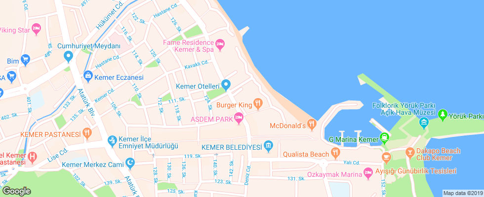 Отель Miranda Moral Hotel на карте Турции