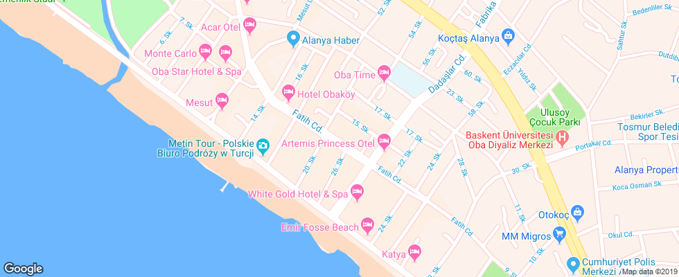Отель Mitos Apartment на карте Турции