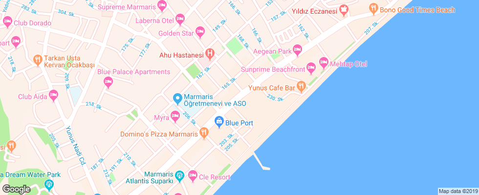 Отель Motto Premium Marmaris на карте Турции