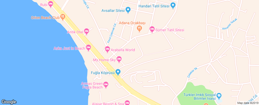 Отель My Home Resort на карте Турции