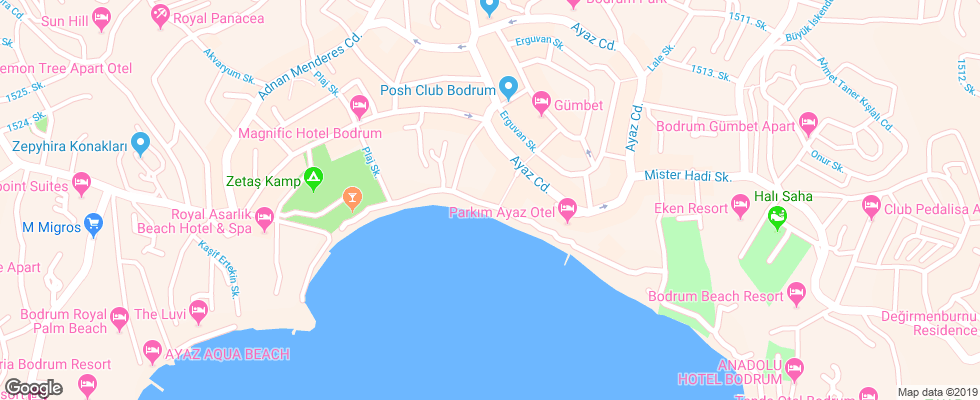 Отель Nagi Beach на карте Турции