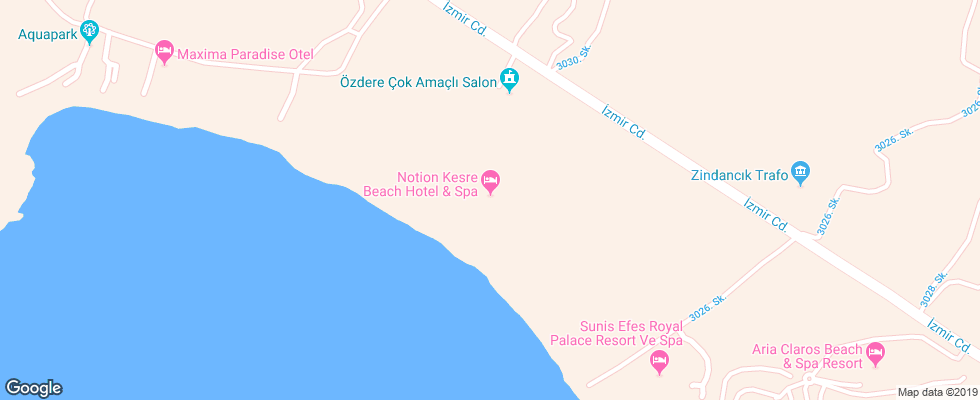 Отель Notion Kesre Beach Hotel & Spa на карте Турции