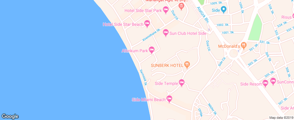 Отель Nova Beach на карте Турции