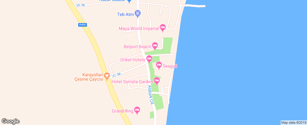 Отель Onkel Resort на карте Турции