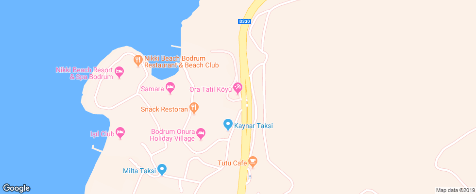 Отель Ora Tatil Koyu на карте Турции